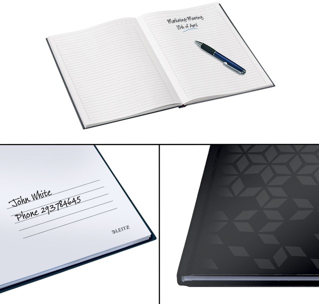 Notitieboek Leitz WOW A4 160blz 90gr lijn zwart-4