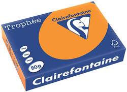 Kopieerpapier Trophee A4 80gr 2978 Fluo oranje 500vel