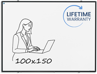 Whiteboard Smit Visual 100x150cm softline emaille staal zwart