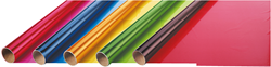 Cellofaan 70 cm x 10 meter, 5 rol 5 kleuren ass.
