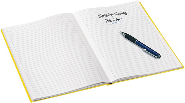 Notitieboek Leitz WOW A4 160blz 90gr lijn geel-1