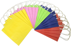 Tasjes papier assorti kleuren 24x12x31 cm   20 stuks