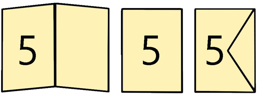 Wenskaart dubbel ecru, 5 stuks