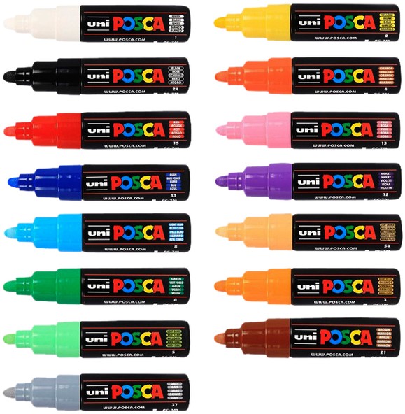 Paintmarker Uni POSCA PC7M breed donkergroen-2