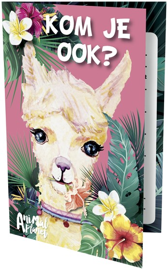 Uitnodiging Alpaca 9x14cm