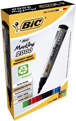 Permanent marker Bic 2000 ecolutions rond large assorti doos à 4 stuks