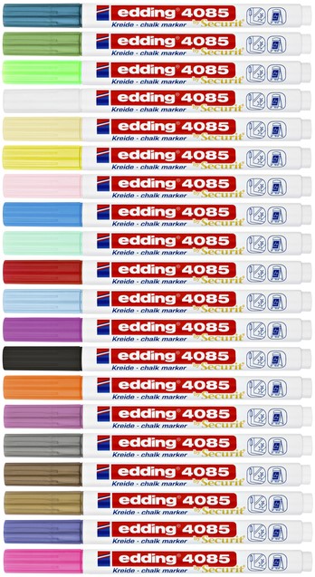 Krijtstift edding 4085 by Securit rond 1-2mm metallic groen-3