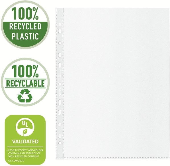 Showtas Esselte recycle PP A4 70µ 11-gaats transparant 100 stuks-3