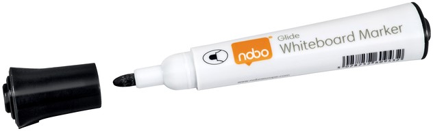 Whiteboardmarker Nobo Glide rond zwart 2mm-3