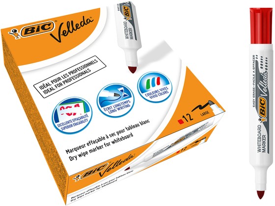Whiteboardmarker Bic Velleda 1711 rond large rood-2