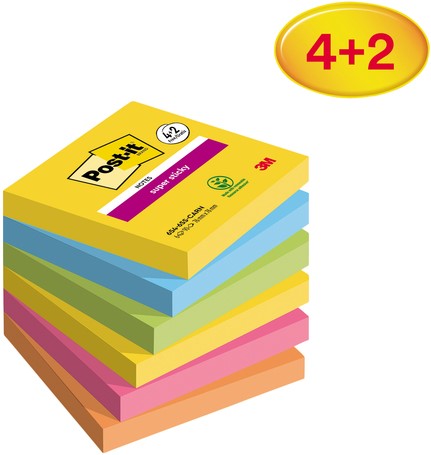 Post-it® Super Sticky Notes Carnaval 4+2 gratis