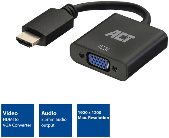 Adapter ACT HDMI naar VGA met audio 0.15 meter-3