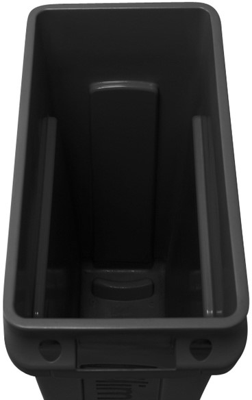 Afvalbak Rubbermaid Slim Jim Vented met luchtsleuven 87 liter zwart-2