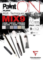 Mix Media Papier Clairefontaine A5 Paint On 27 vel 250gram assorti