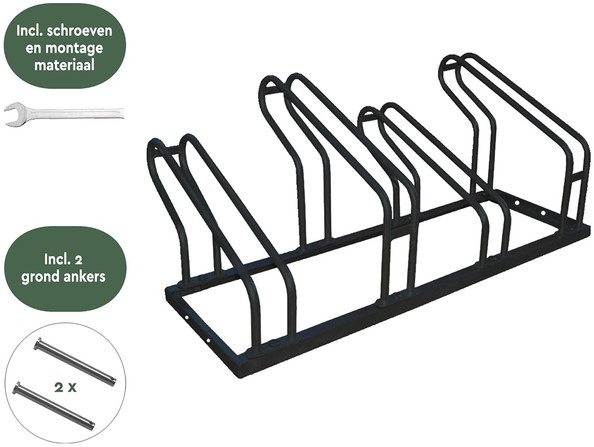 Fietsenrek BRASQ  4 fietsen BS400 zwart-1
