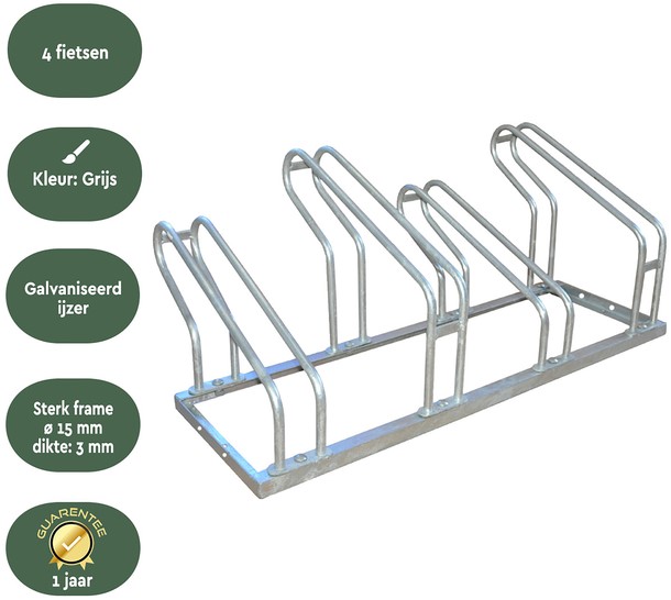 Fietsenrek BRASQ  4 fietsen BS400 zilver-3