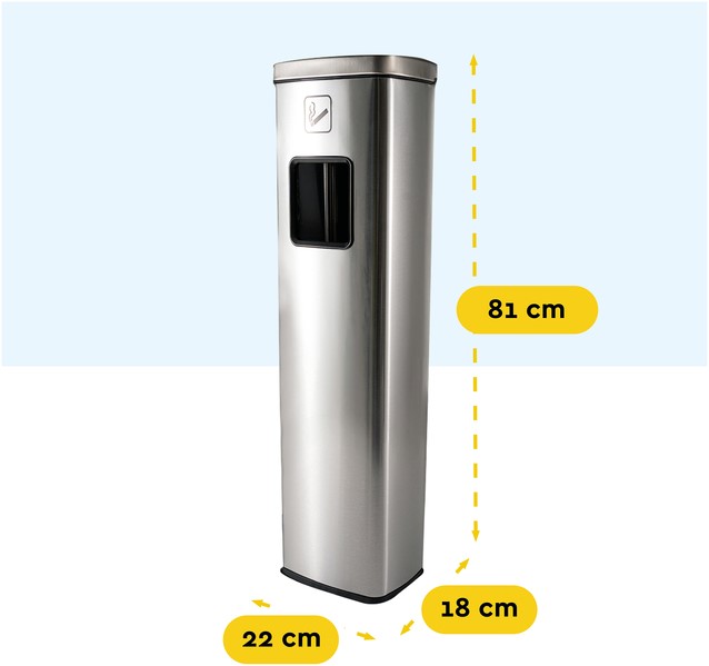 Afvalbak met asbak BRASQ 20 liter AT400 rvs-2