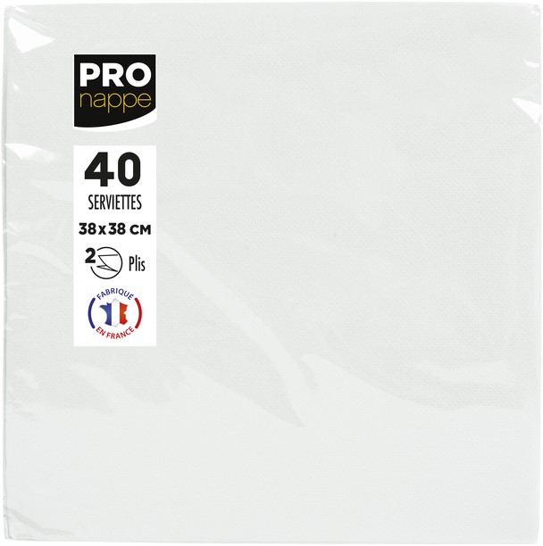 Servet Pronappe 1/4 vouw 2-laags 380x380mm 40 vel wit