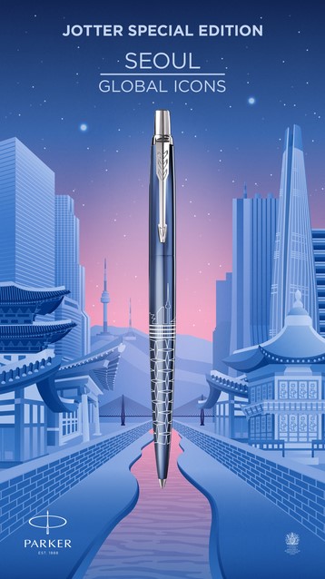 Balpen Parker Jotter special edition Seoul blue CT medium-3