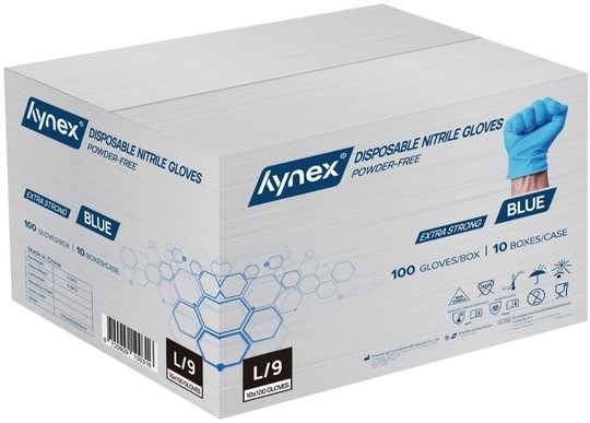 Handschoen Hynex nitril L blauw 5gr extra sterk 100 stuks-1