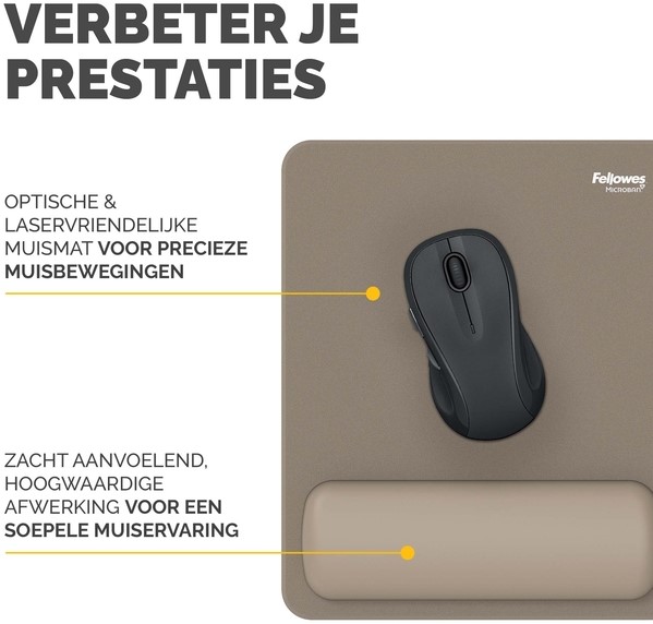 Muismat met polssteun Fellowes Breyta zand-3