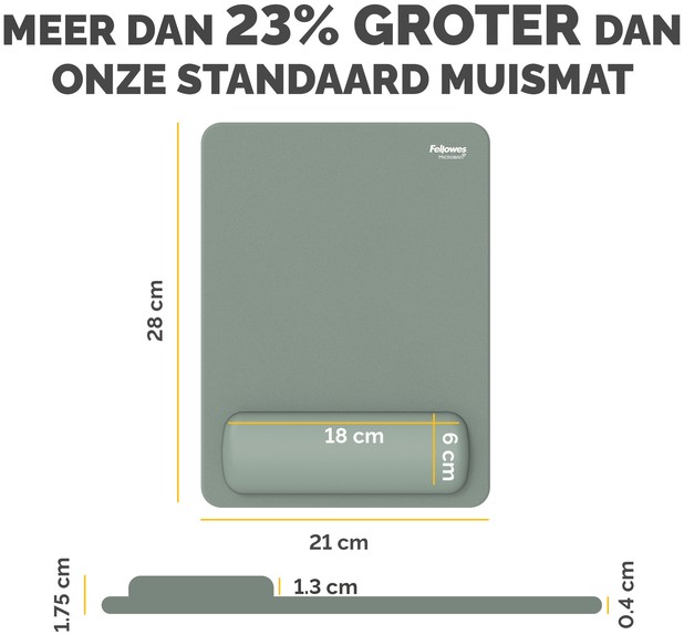 Muismat met polssteun Fellowes Breyta XL saliegroen-2