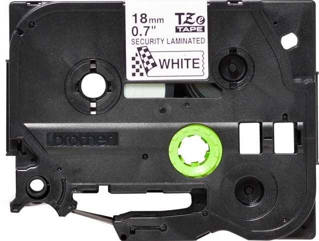 Labeltape Brother P-touch TZe-SE4 veiligheidstape 18mm zwart op wit-2