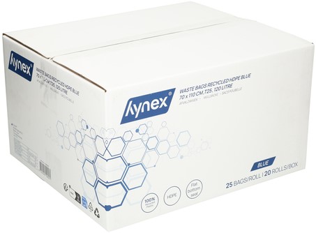 Afvalzak Hynex 70x110cm HDPE recycled T25 120L blauw rol à 25 stuks-4