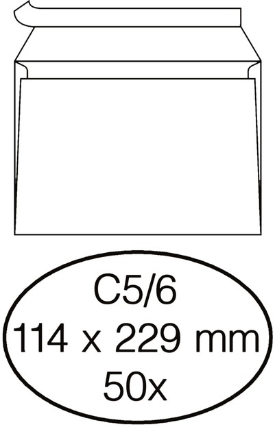 Envelop Quantore bank C5/6 114x229mm zelfklevend wit 50 stuks