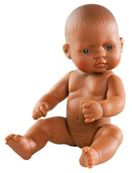 Pop getint meisje zonder haar 32cm 