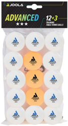 Tafeltennisballen set van 12 stuks wit + 3 stuks oranje