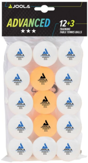 Tafeltennisballen set van 12 stuks wit + 3 stuks oranje