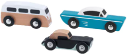 Houten voertuigen Classic 16x5x3cm 3 stuks