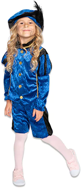 Verkleedkleding Piet Haza blauw maat 116