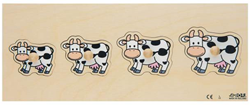 Knoppuzzel Rolf Puzzels klein naar groot Koe 4 stukjes 30x12cm