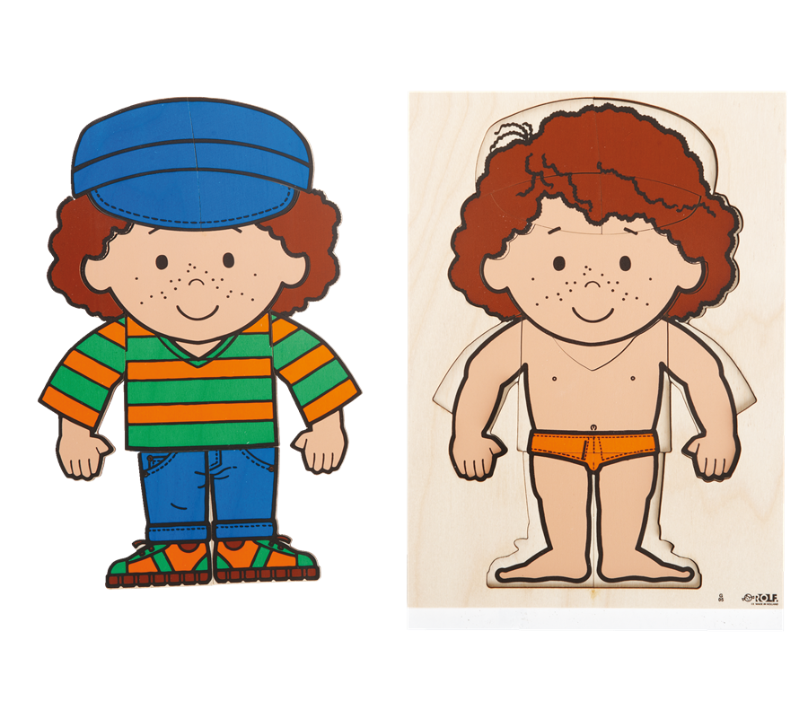 Lagenpuzzel Rolf Puzzels Aankleden jongen 22 stukjes 21x30cm