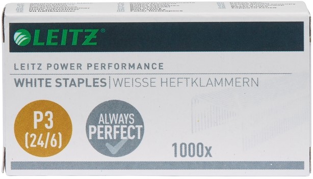 Nieten Leitz P3 24/6 wit 1000 stuks