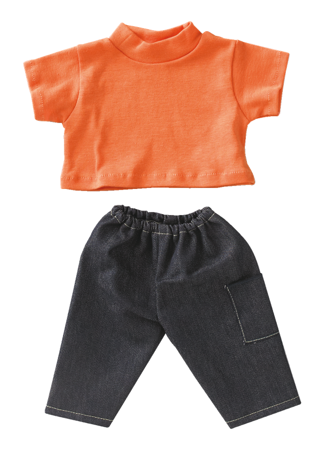 Poppenkleertjes t-shirt en jeans voor 40 cm pop