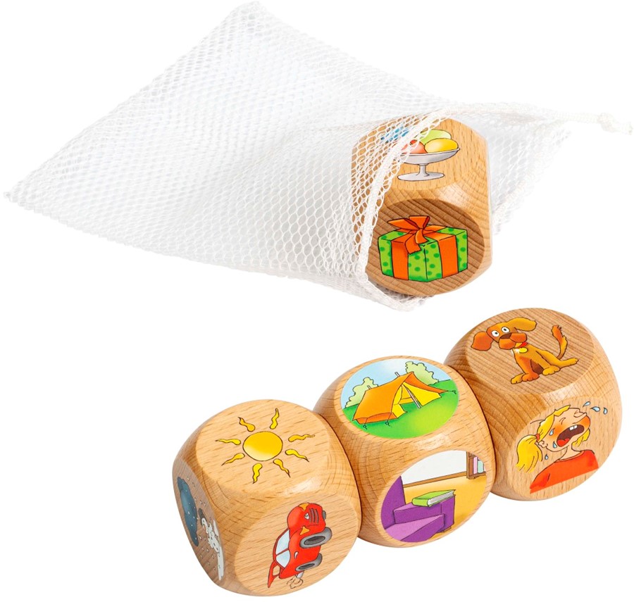 Verteldobbelstenen Educo set à 4 5x5x5cm (1251000)