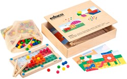 Maxi insteekmozaiek Educo met houten ballen 180st kleur ass. (900000283)