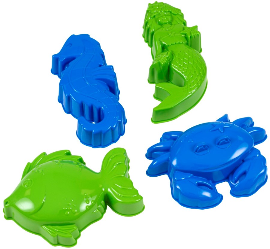 Zandvormen Educo bioplastic blauw / groen 4st ass. (900000337)
