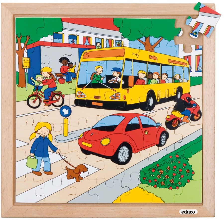 Puzzel Educo transport Verkeer 49 stukjes 34x34cm (E522070)