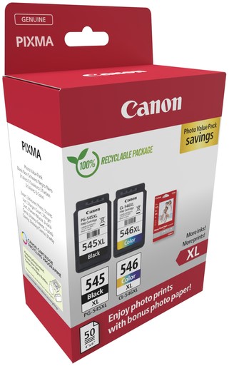 Inktcartridge Canon PG-545XL +  CL-546XL zwart + kleur-2