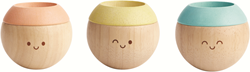 Sensorische ballen PlanToys pastel hout 3-delig ø6,1cm