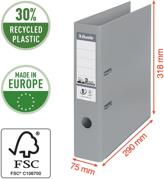 Ordner Esselte Vivida 81130 A4 75mm PP wit-3