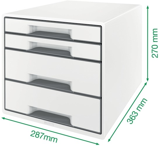 Ladenblok Leitz WOW CUBE A4 maxi 4 laden wit/grijs-1