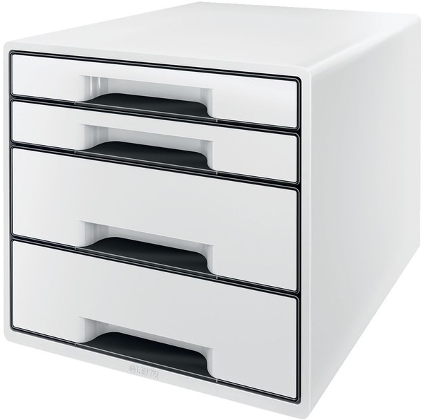 Ladenblok Leitz Wow CUBE A4 maxi 4 laden wit/zwart-1