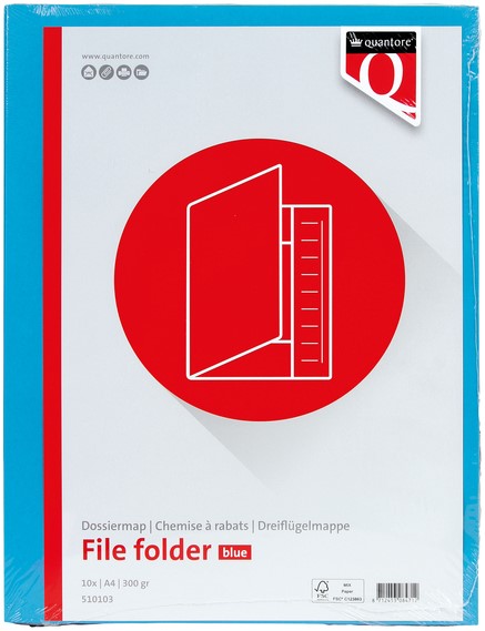 Dossiermap Quantore A4 300gr blauw | Alles voor kantoor & school