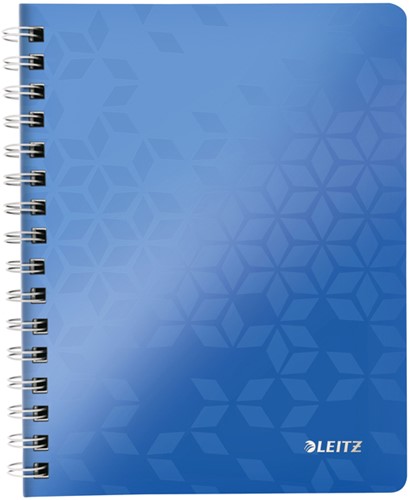 Notitieboek Leitz WOW A5 spiraal PP lijn blauw