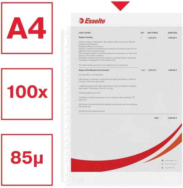 Showtas Esselte 0.08mm 21-gaats A4 mat 100 stuks-4